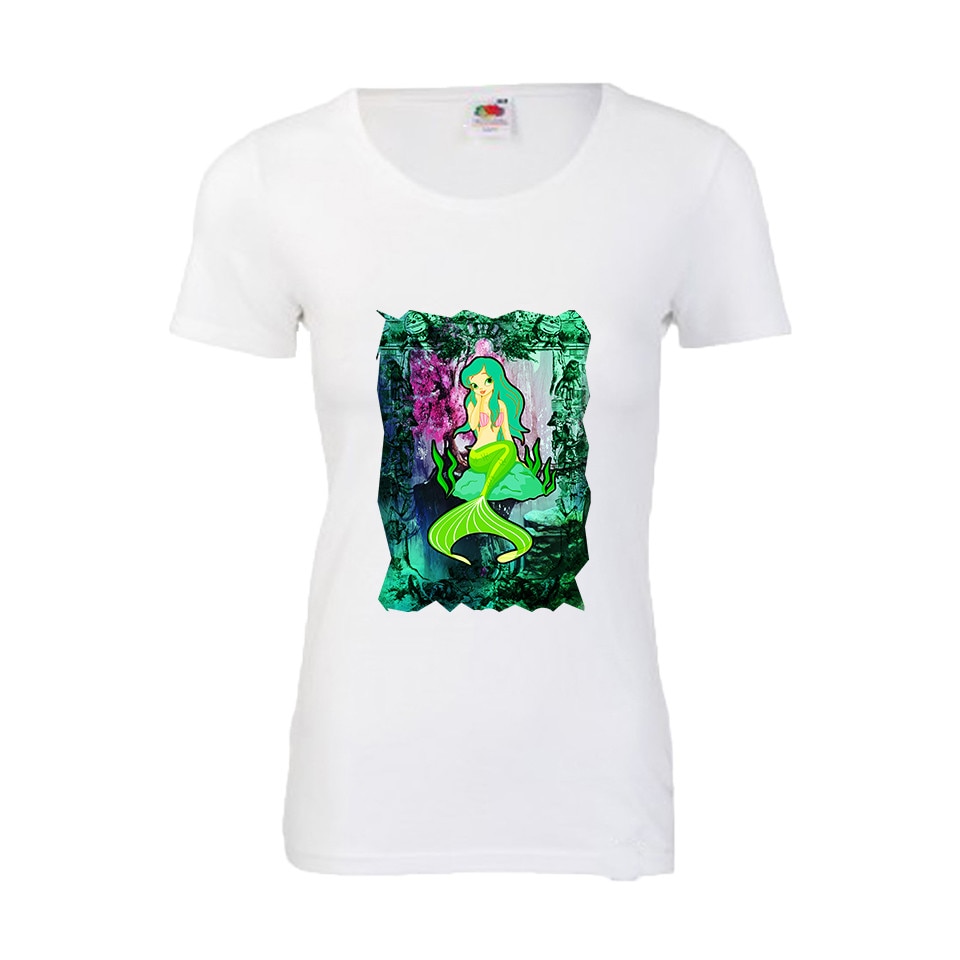 TRICOU DAMA personalizat mermaid and beautiful chaos alb XL
