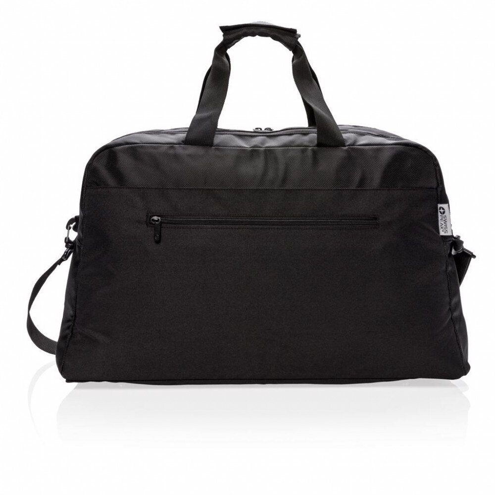 Geanta RFID, compartiment laptop 15.6 inch, 2 buzunare frontale, Swiss Peak by AleXer, RD, poliester, negru, breloc inclus