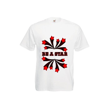 Tricou barbatesc personalizat be a star alb M Tricou barbatesc personalizat be a star alb M