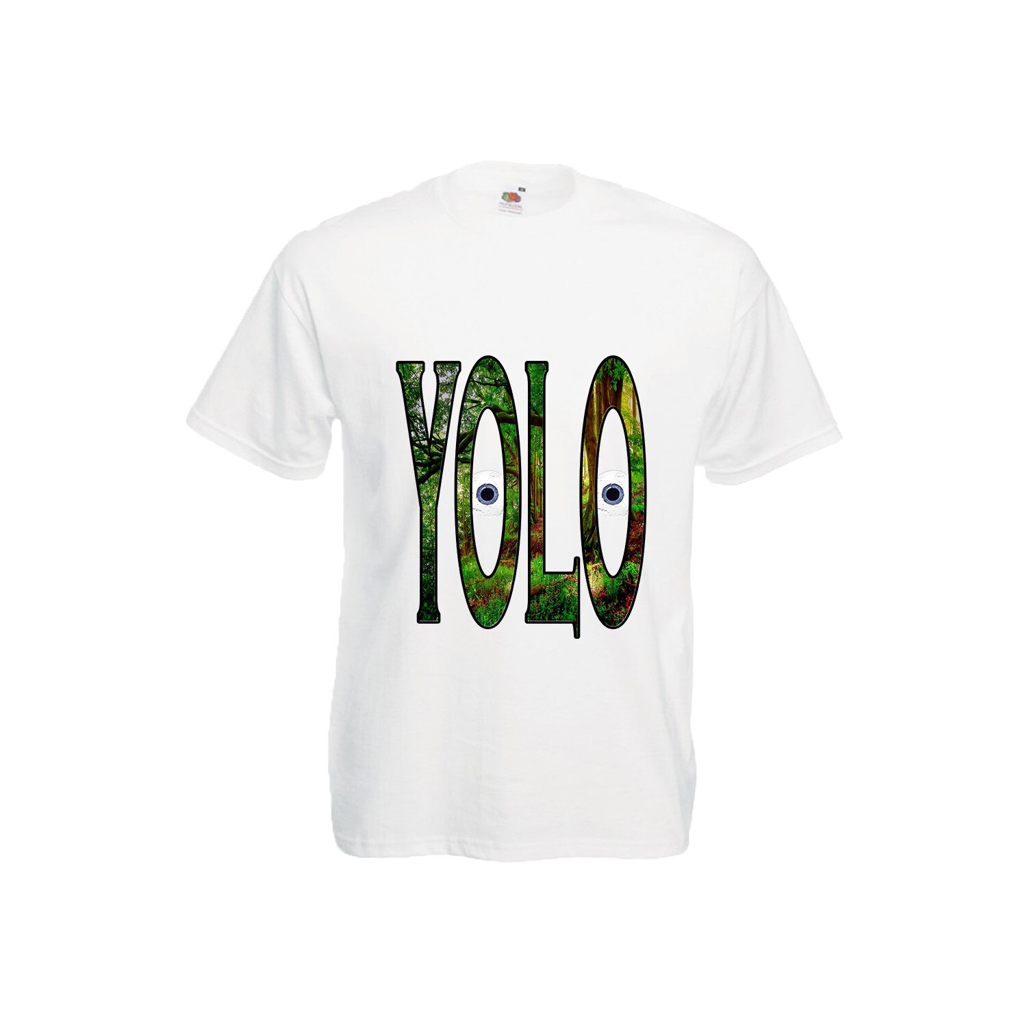 Tricou barbatesc Yolo eyes alb L