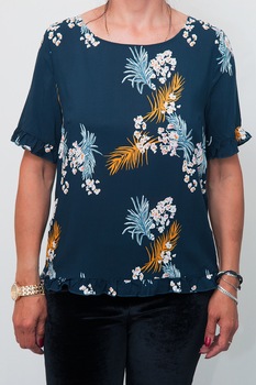 Bluza cu imprimeu Ichi,bleumarin, M Bluza cu imprimeu Ichi,bleumarin, M