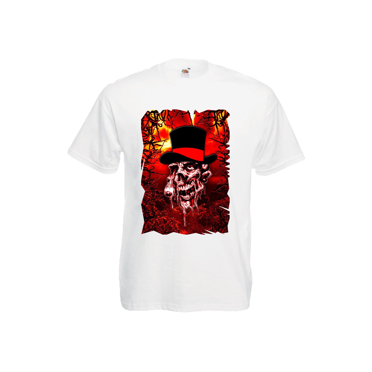 Tricou personalizat barbatesc skull hat alb XL