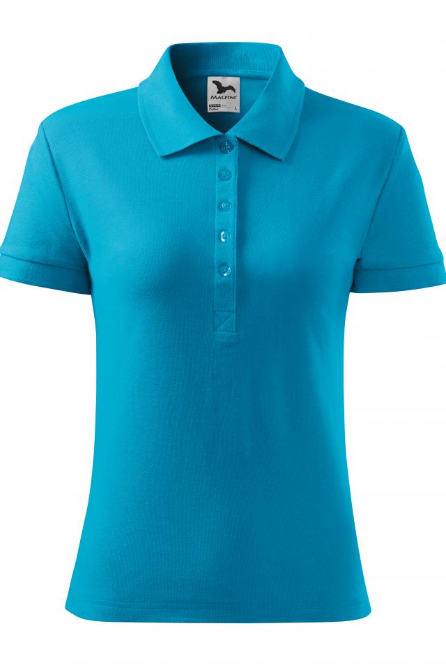 Tricou polo pentru dama Cotton, Turcoaz