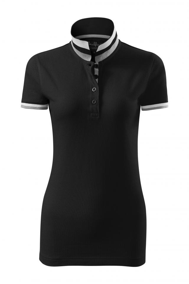 Tricou polo pentru dama Collar Up, Negru