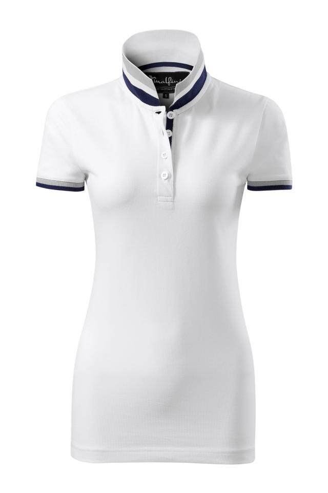 Tricou polo pentru dama Collar Up, Alb