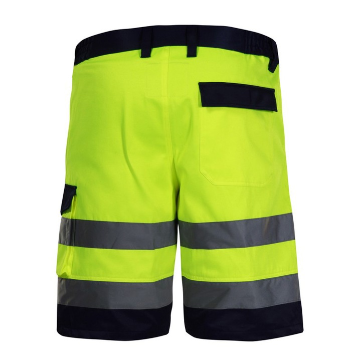 Къси светлоотразителни панталони, 4 джоба, Двоен шев, Регулируема талия, Размер XL, Зелен