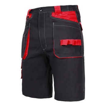 Pantaloni lucru scurti Lahti Pro, 100% bumbac, cusaturi triple, talie ajustabila, marime L, Negru Pantaloni lucru scurti Lahti Pro, 100% bumbac, cusaturi triple, talie ajustabila, marime L, Negru