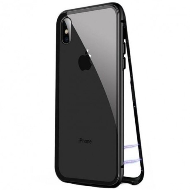 Husa Baseus inchidere Magnetica cu Spate din Sticla Securizata - iPhone XS Max , Negru