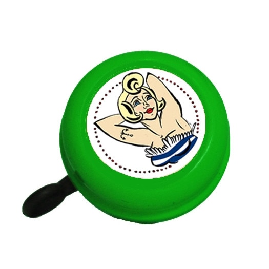 Sonerie bicicleta Bike Bell Pin Up Girl, 55 mm, Verde