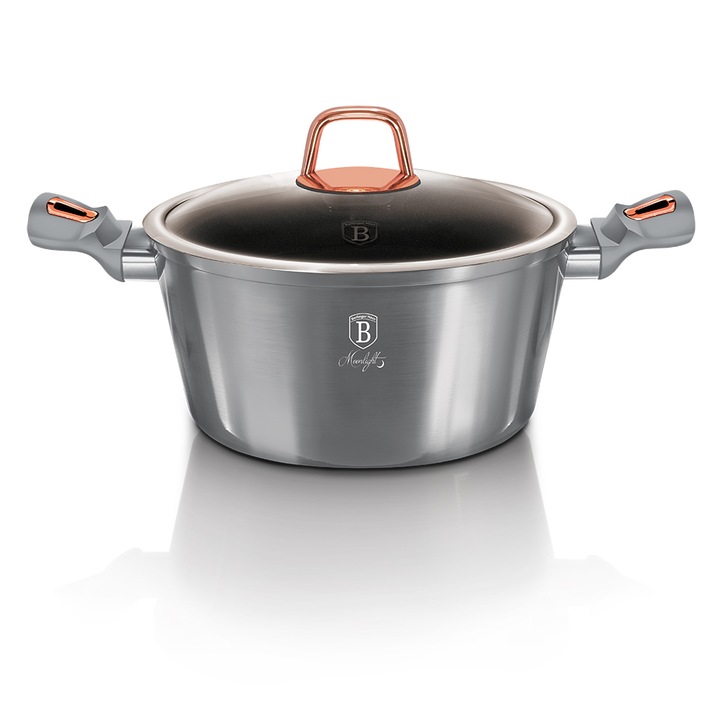 Oala cu capac, BERLINGER HAUS, 24 cm, Argintiu