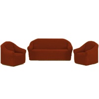 Set huse 321, pentru canapele 3 locuri ,2 locuri si un fotoliu , elastice, fara volane , Caramiziu