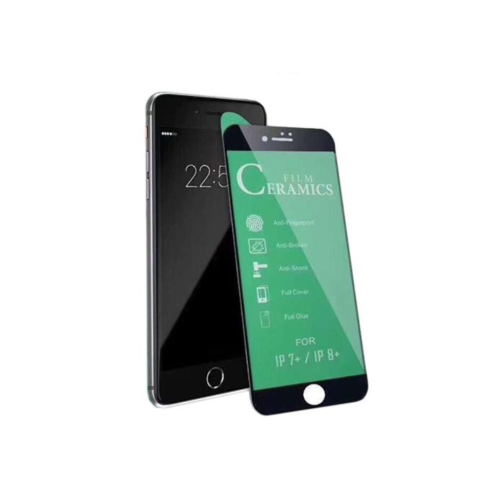 Стъклен протектор за дисплей Ceramic 5D Full с цяло лепило, За iPhone X/XS, Черен