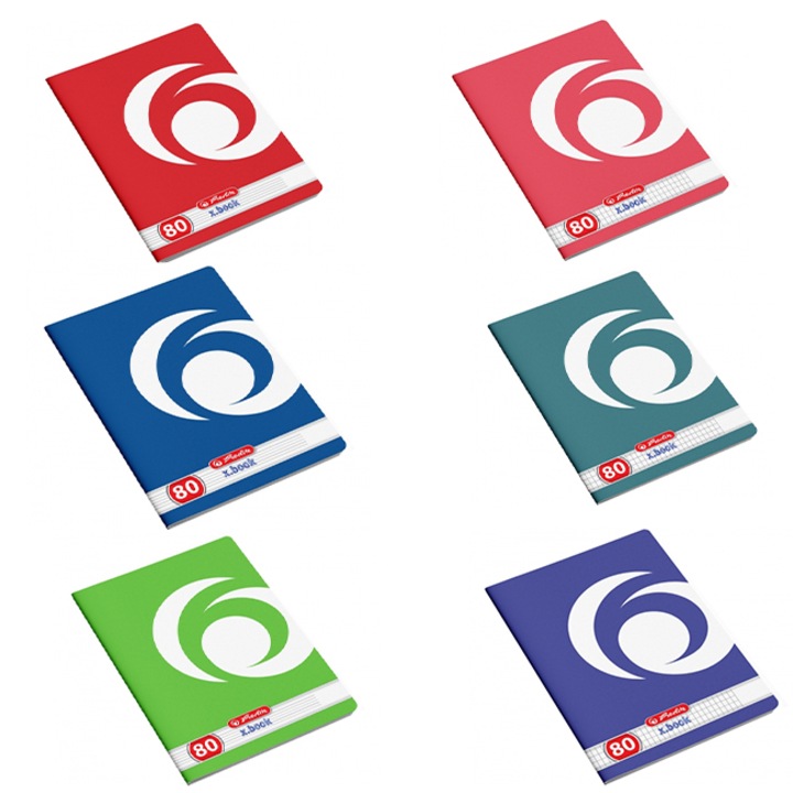 Set caiete Herlitz Rainbow A5, 5 Dictando + 5 Matematica, 80 File