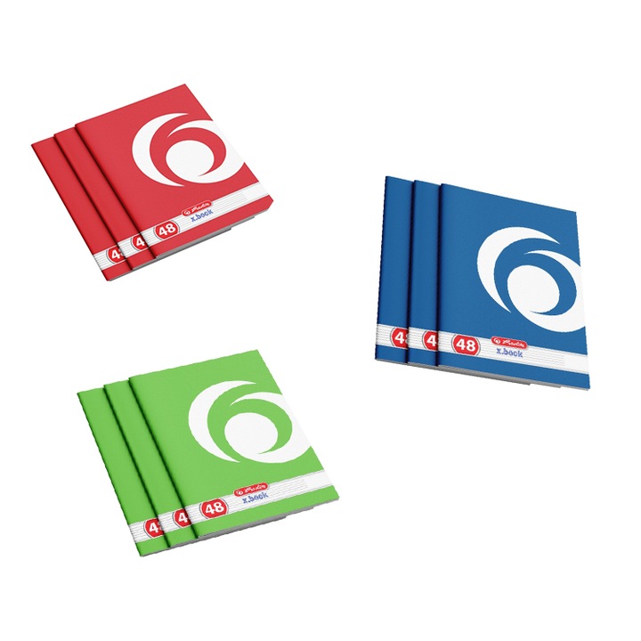 Set 10 caiete Herlitz Rainbow A4, Dictando, 48 File