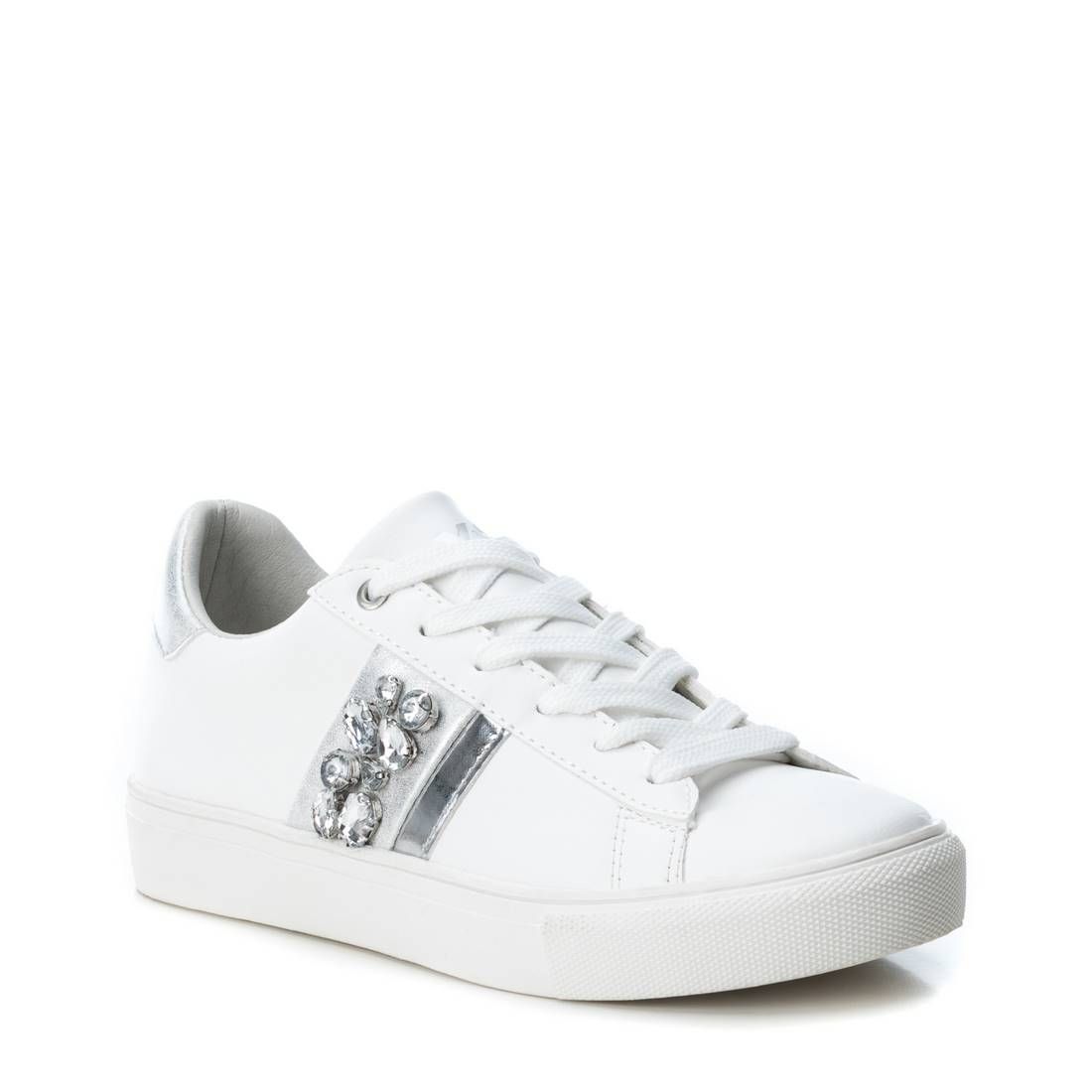 Pantofi sport cu strasuri, Xti, Argintiu, 38