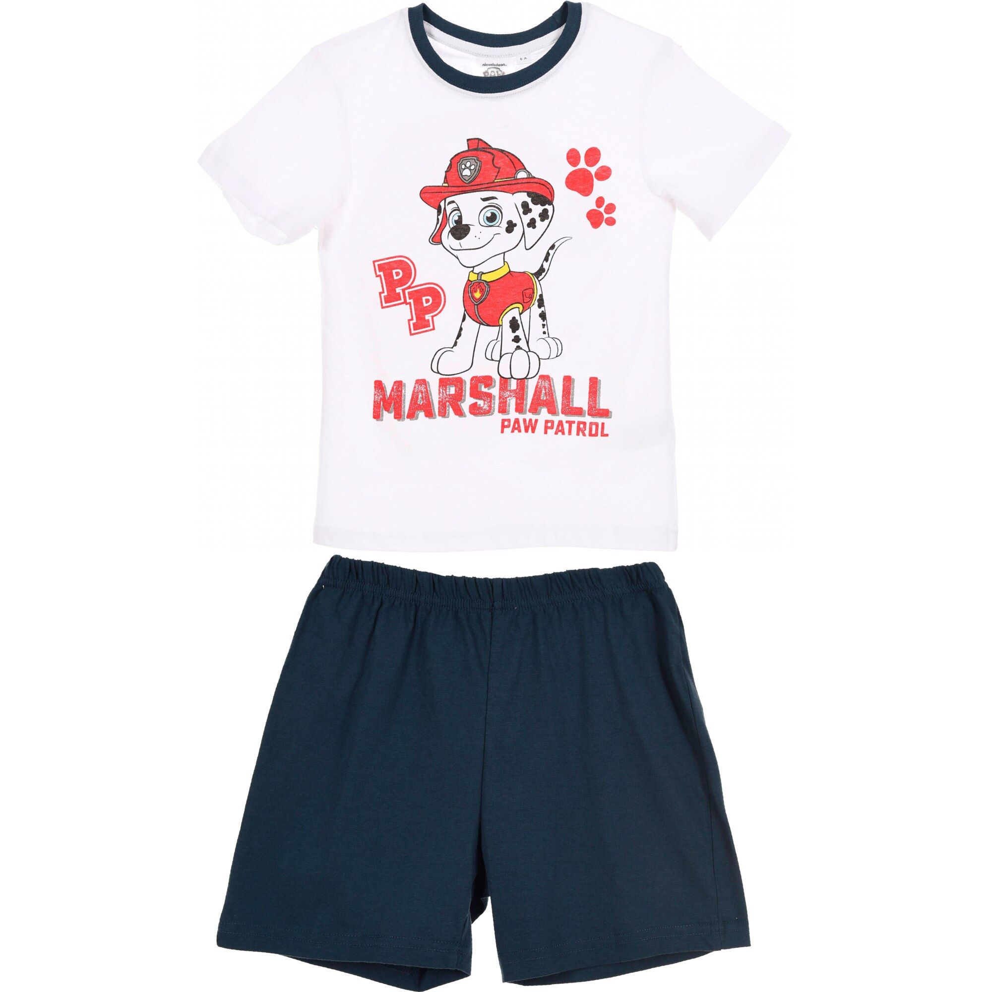 Pijama scurta Paw Patrol alb/albastru