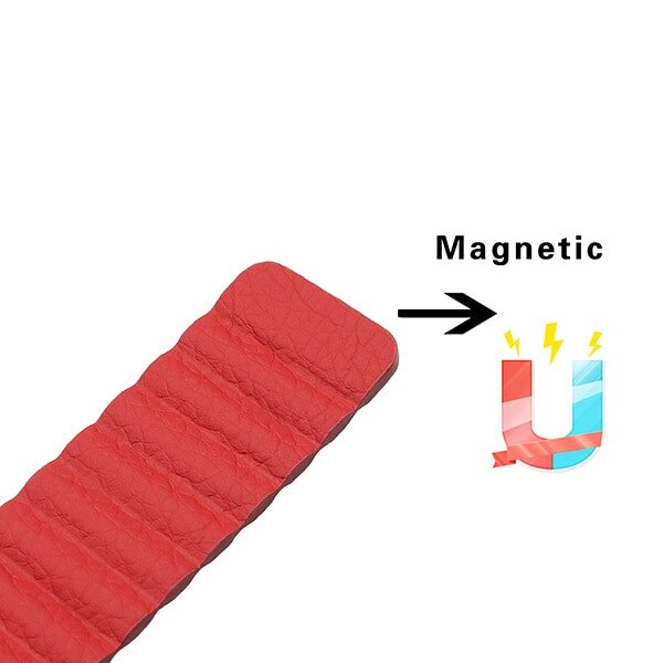 Curea piele Smartwatch Samsung Gear S3, iUni 22 mm Red Leather Loop