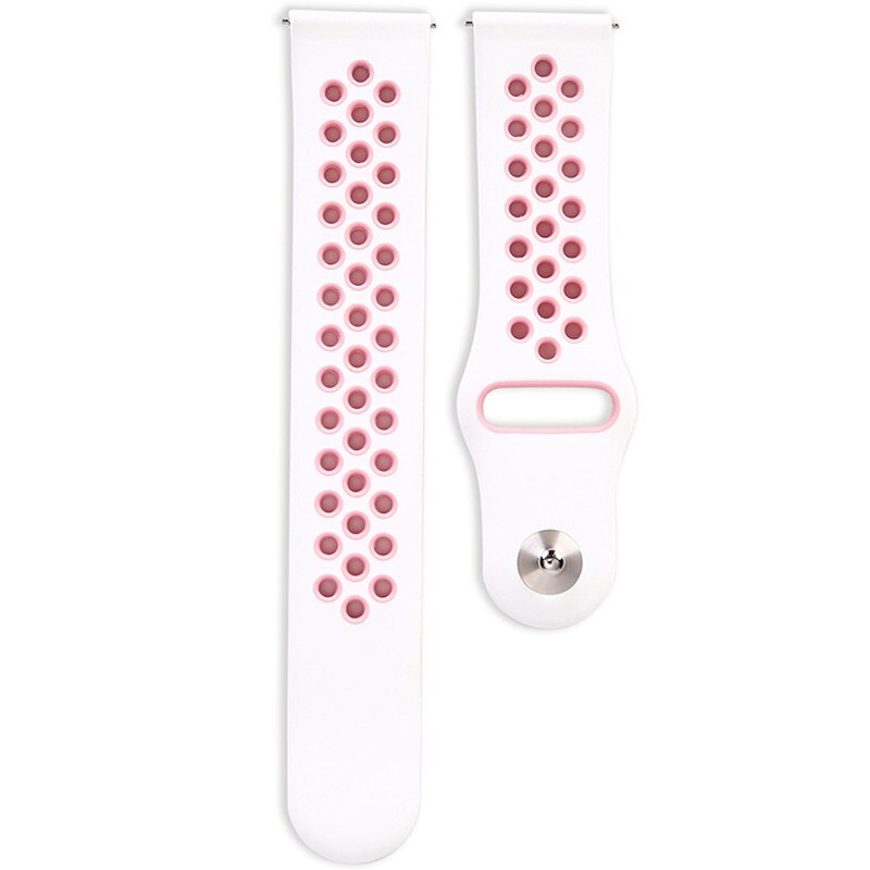 Curea ceas Smartwatch Samsung Gear S2, iUni 20 mm Silicon Sport White-Pink