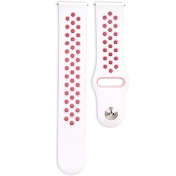 Curea ceas Smartwatch Samsung Gear S2, iUni 20 mm Silicon Sport White-Pink Curea ceas Smartwatch Samsung Gear S2, iUni 20 mm Silicon Sport White-Pink