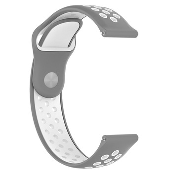 Curea ceas Smartwatch Samsung Gear S2, iUni 20 mm Silicon Sport Grey-White Curea ceas Smartwatch Samsung Gear S2, iUni 20 mm Silicon Sport Grey-White