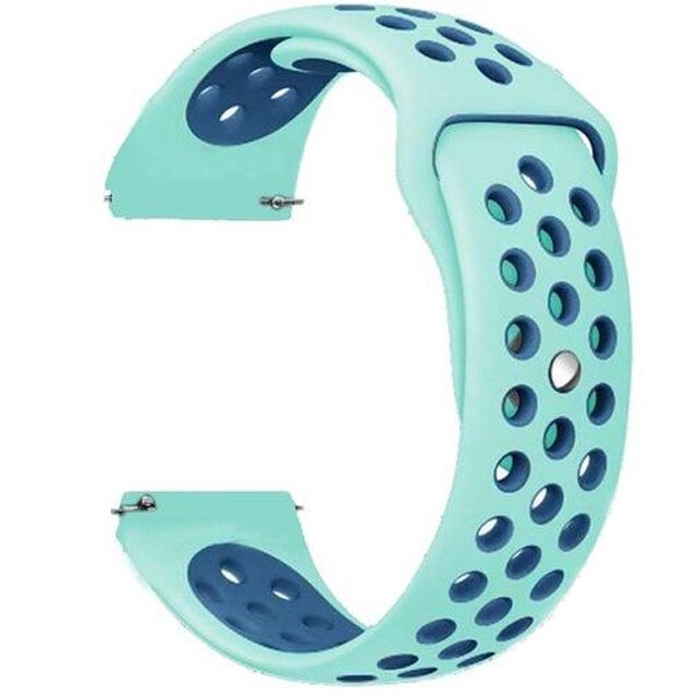 Curea ceas Smartwatch Samsung Gear S2, iUni 20 mm Silicon Sport Turqoise-Blue