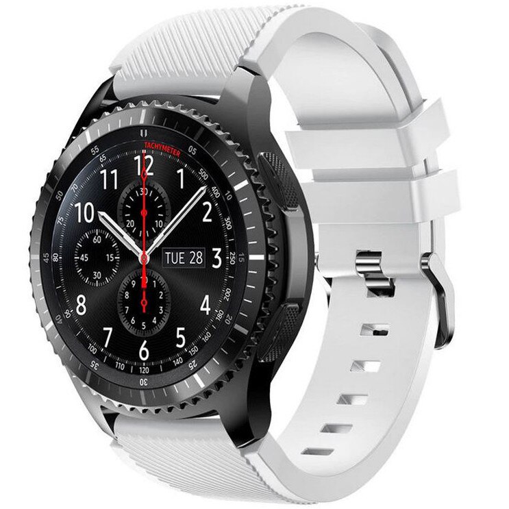 Curea ceas Smartwatch Samsung Gear S3, iUni 22 mm Silicon White