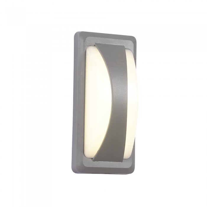 Lampa 12W V-TAC bulkhead corp gri IP65 alb cald