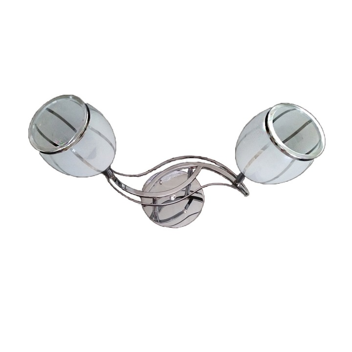 Lustra brate reglabile 71376-2, 2 x E 27, 40 W, 220 V, Metal / Sticla