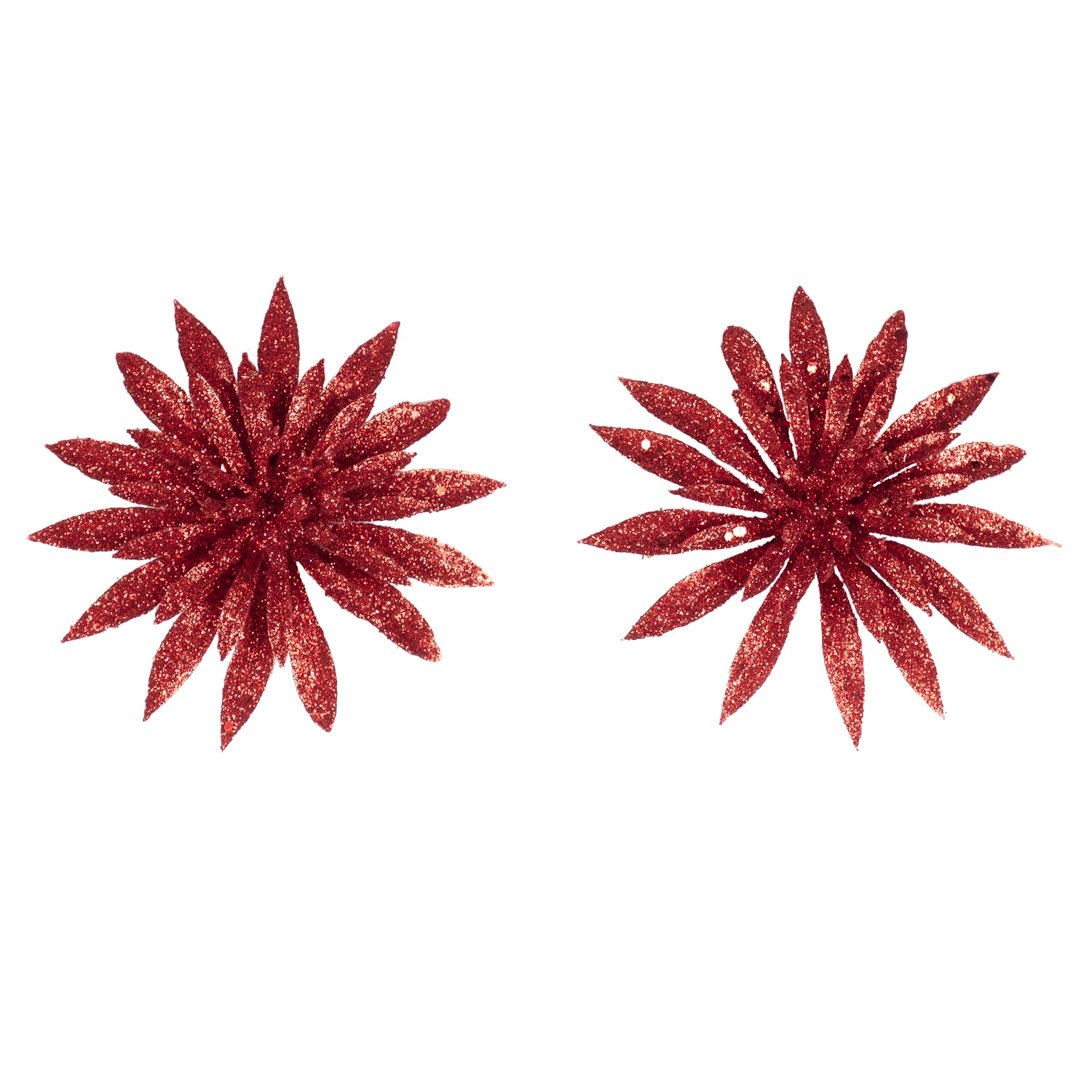 SET Holly 2 decoratiuni craciunita rosu 10 cm