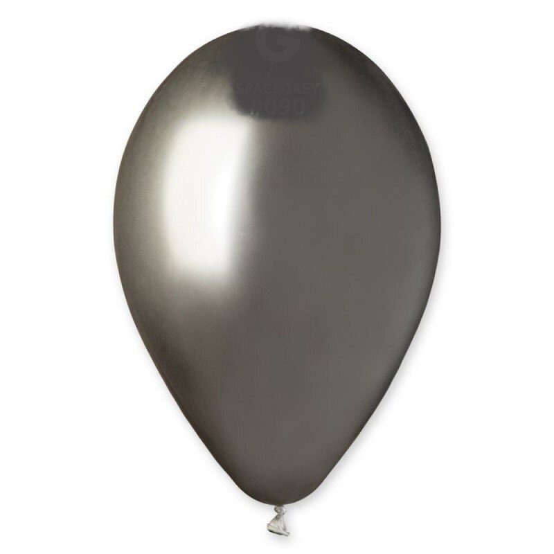 Set 10 Baloane latex 33 cm Space Grey - Shiny (Chrome), Gemar 120.90, set 10 buc
