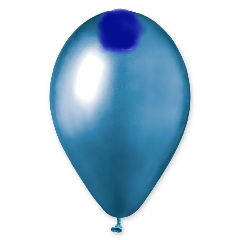Set 10 Baloane latex 33 cm Blue - Shiny (Chrome), Gemar 120.92, set 10 buc