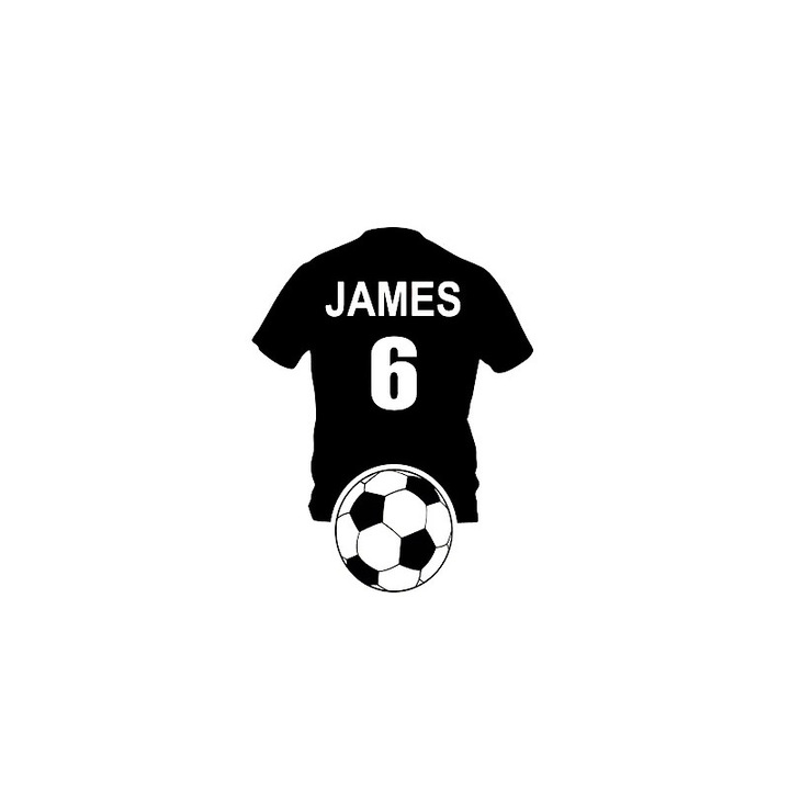 Sticker decorativ perete Personalizat FOOTBALL SHIRT 40X30 CM