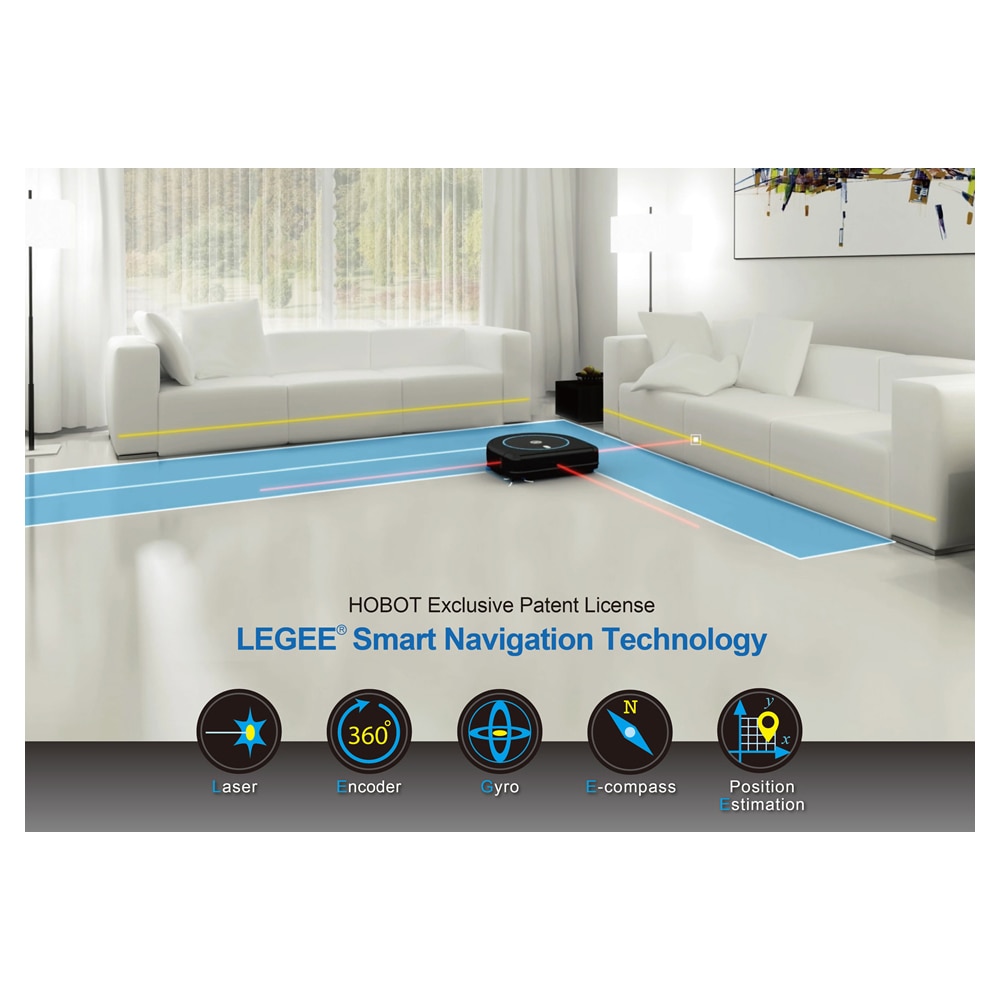 Robot mop-aspirator HOBOT LEGEE 669-4 in 1- Aspirare, stergere uscata, pulverizare, stergere umeda, Giroscop, Control al apei