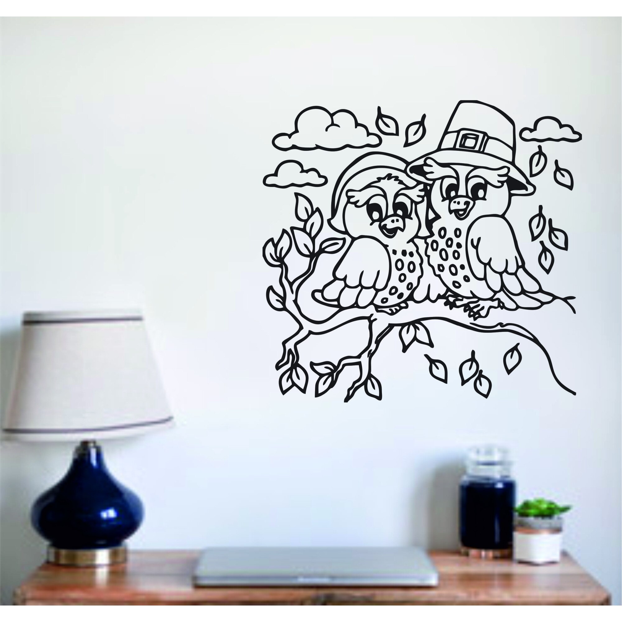 Bufnite-haioase Sticker-decorativ -90 x 90 cm