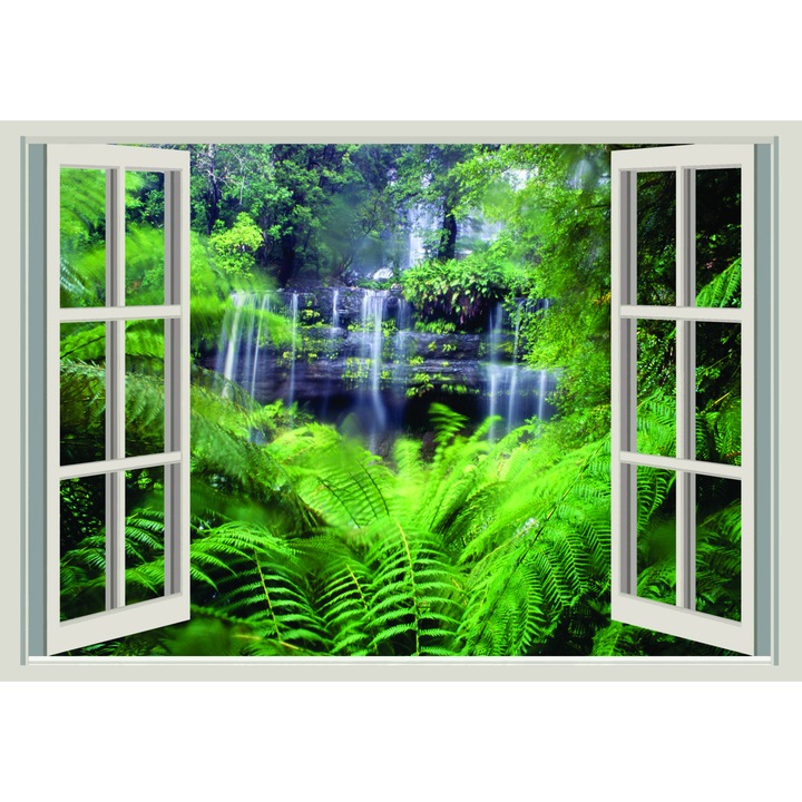 Fereastra 3D - peisaj cascada 2 135 x 90 cm - Autocolant