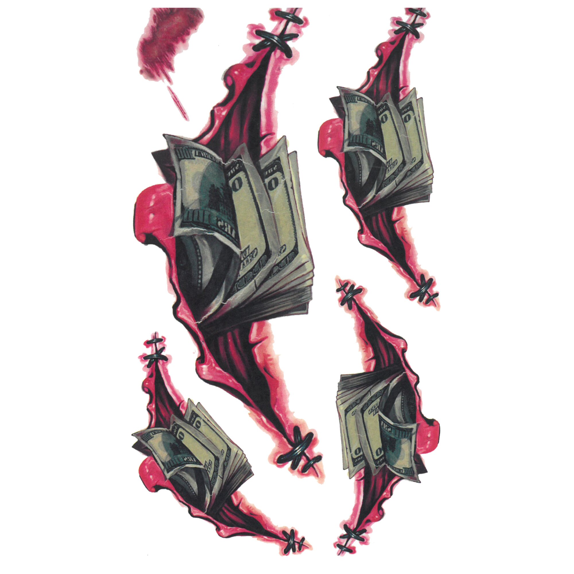 Tatuaj temporar money 17x10cm