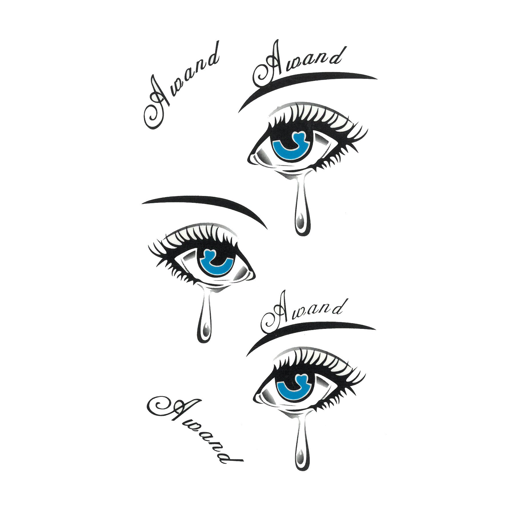 Tatuaj temporar blue eyes 6x15cm