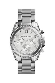 Michael Kors, Ceas cronograf decorat cu cristale Blair, Argintiu Michael Kors, Ceas cronograf decorat cu cristale Blair, Argintiu