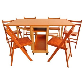 Set Masa plianta UTIL cu 6 Scaune pliante, cires Set Masa plianta UTIL cu 6 Scaune pliante, cires