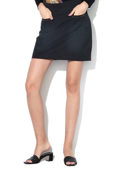 DESIGUAL, Fusta mini cu nituri Jackie, Negru, XL DESIGUAL, Fusta mini cu nituri Jackie, Negru, XL