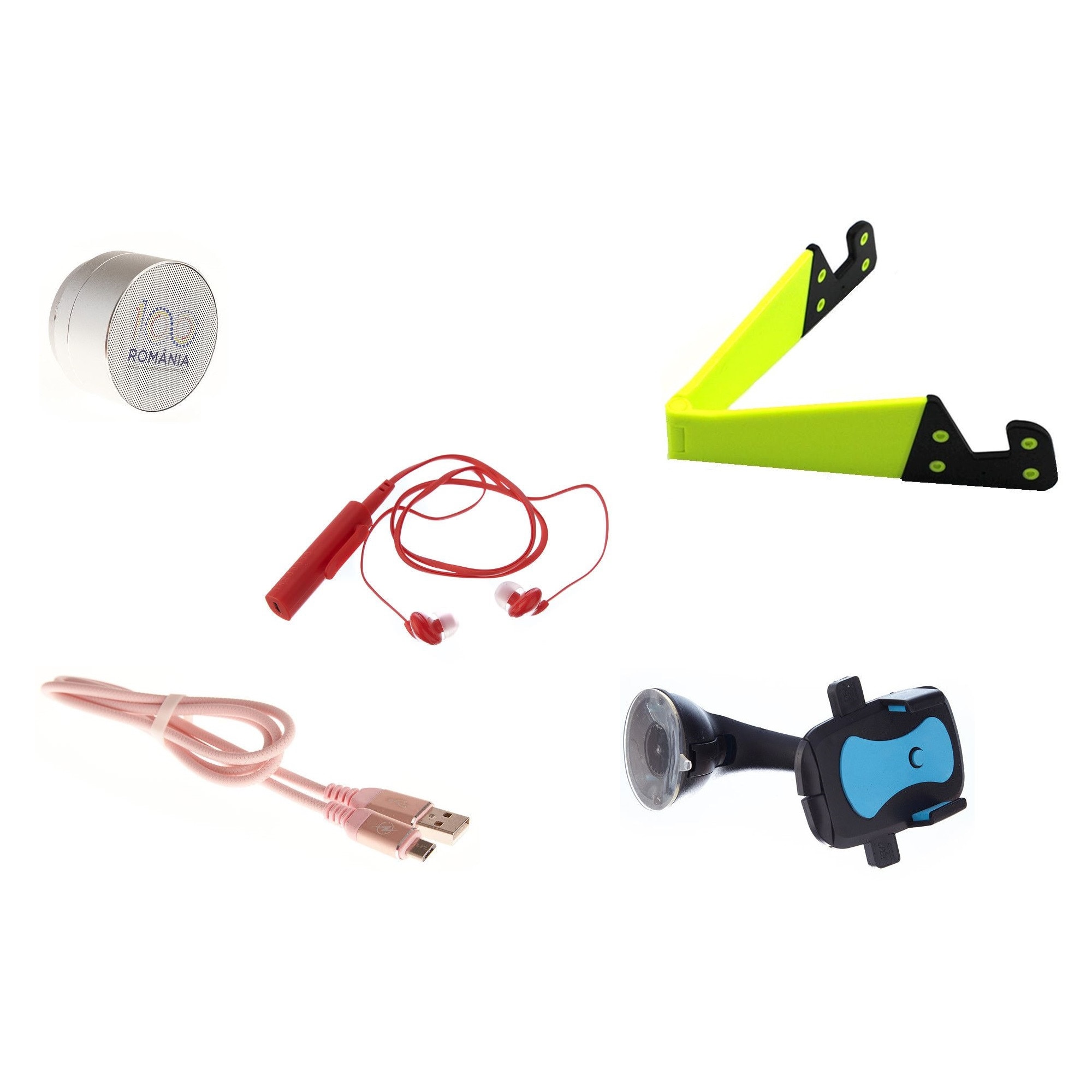 Set Casti Sport Stereo Soundvox™ 2 in 1, Multipoint, Boxa Portabila Bluetooth BT-90, Suport Universal de Birou in V, Cablu de date / Incarcare J-17, Suport auto 45 - 95 mm