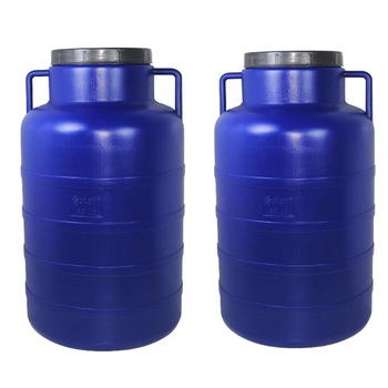 Pachet 2 x Butoi/Bidon 20L din plastic alimentar, cu capac prin infiletare si maner Pachet 2 x Butoi/Bidon 20L din plastic alimentar, cu capac prin infiletare si maner