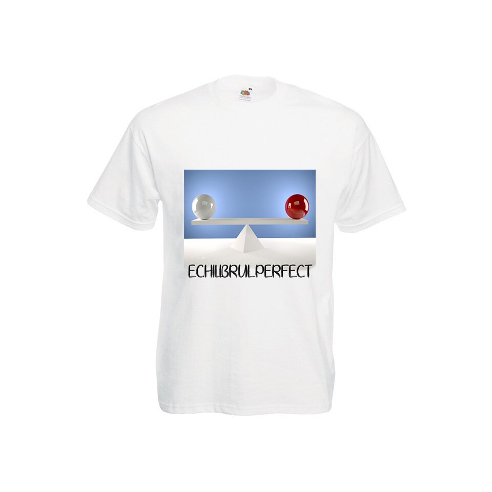 Tricou barbatesc inprimeu ECHILIBRUL PERFECT alb L