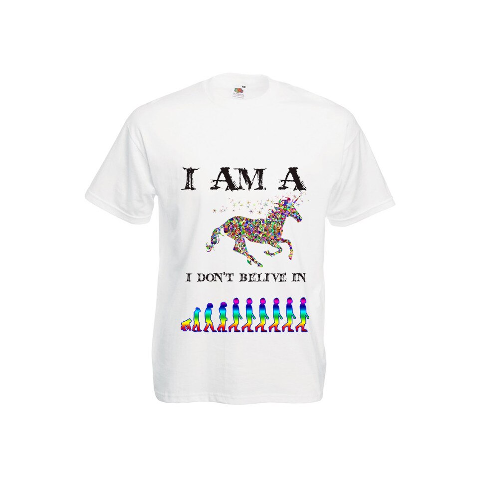 Tricou barbatesc imprimeu I AM A UNICORN alb XL