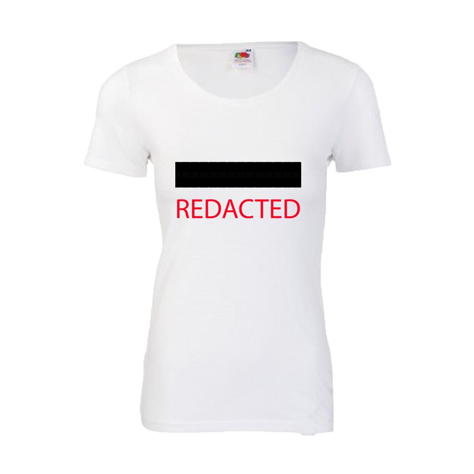 Tricou dama imprimeu REDACTED alb S