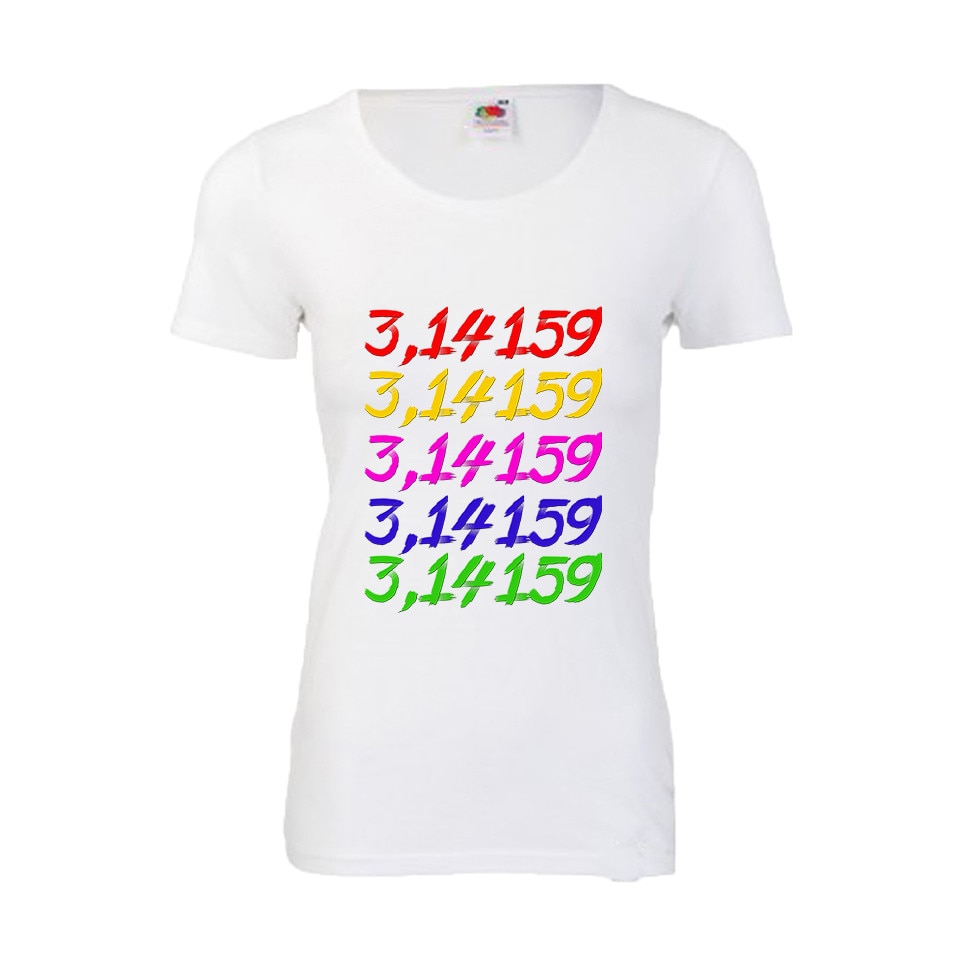Tricou dama personalizat PI(3,14) alb S