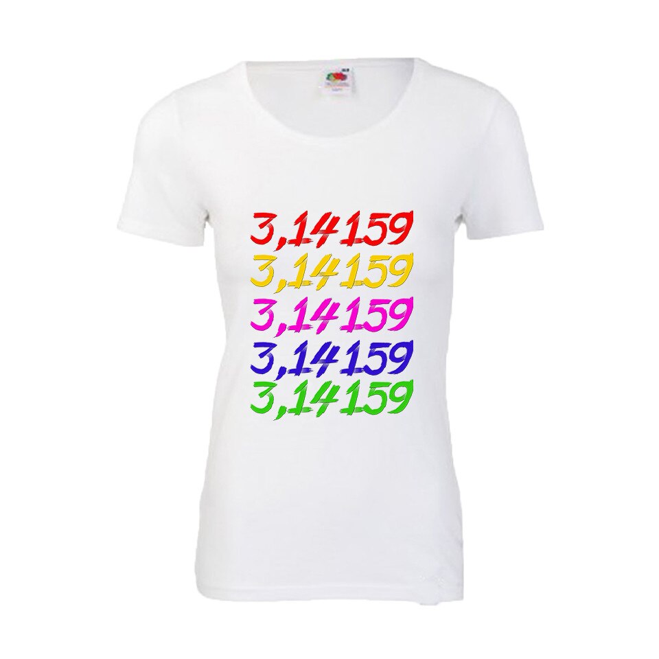 Tricou dama personalizat PI(3,14) alb M