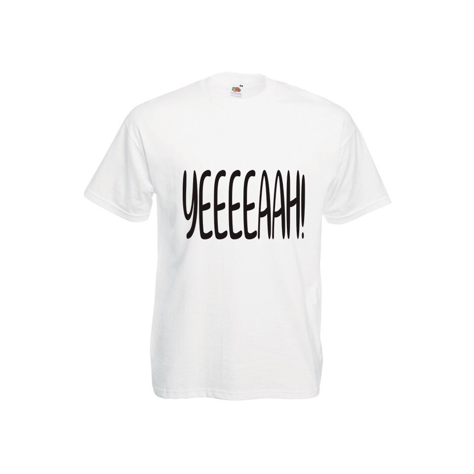 Tricou barbatesc imprimat DTG YEAH alb M