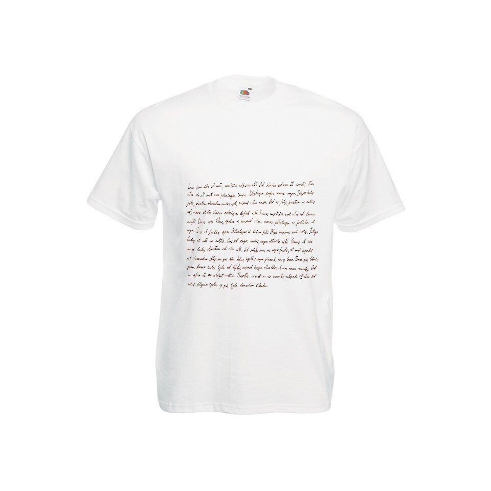 Tricou barbatesc imprimeu LOREM IPSUM alb S