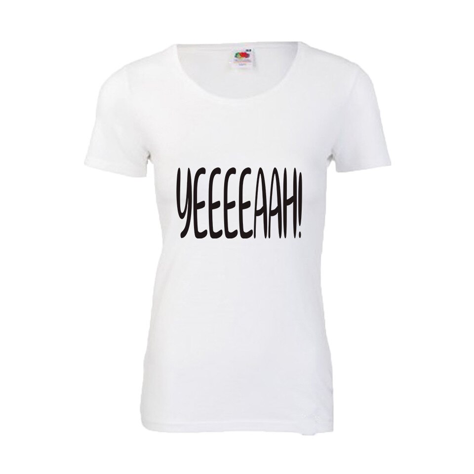 Tricou personalizat YEAH, TRICOU DAMA BUMBAC alb XL